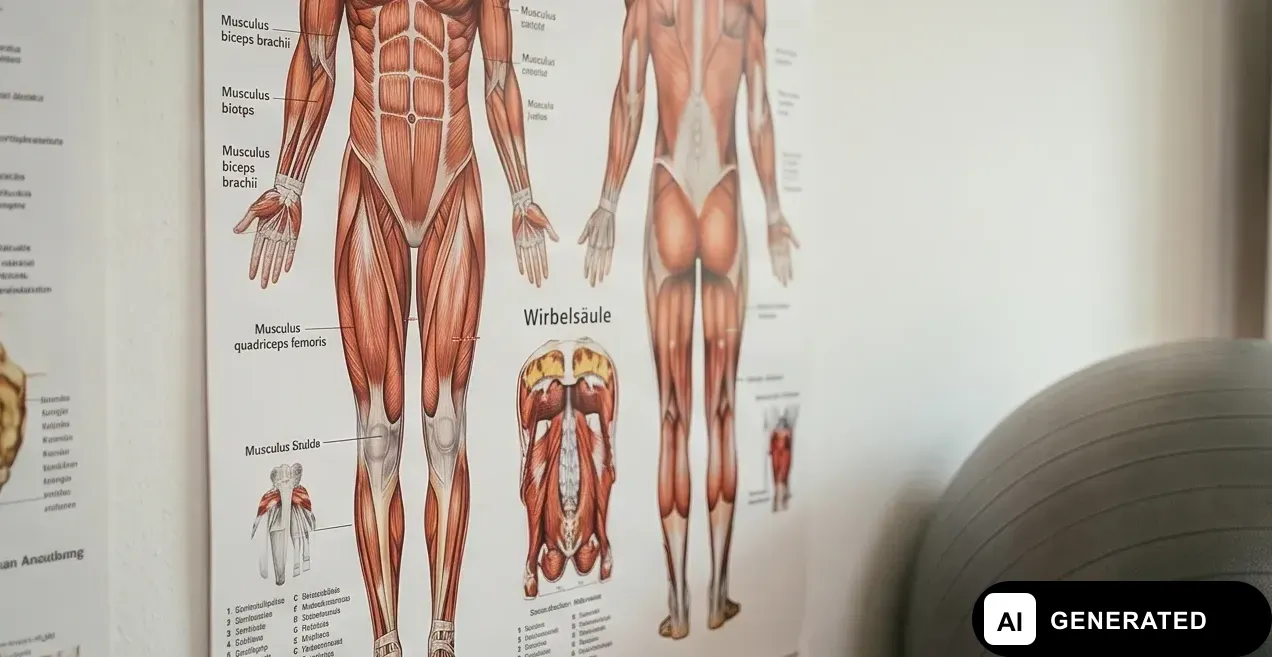 Anatomie-Poster der Muskulatur in der Praxis